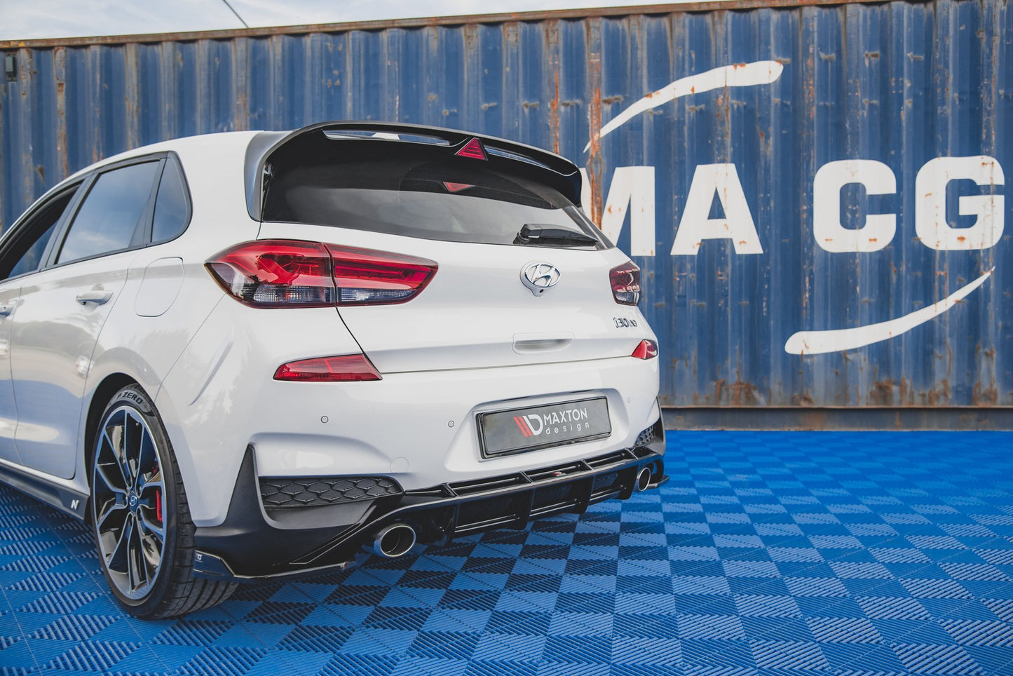 Heck Ansatz Flaps Diffusor V.4 für Hyundai I30 N Mk3 Hatchback schwarz matt