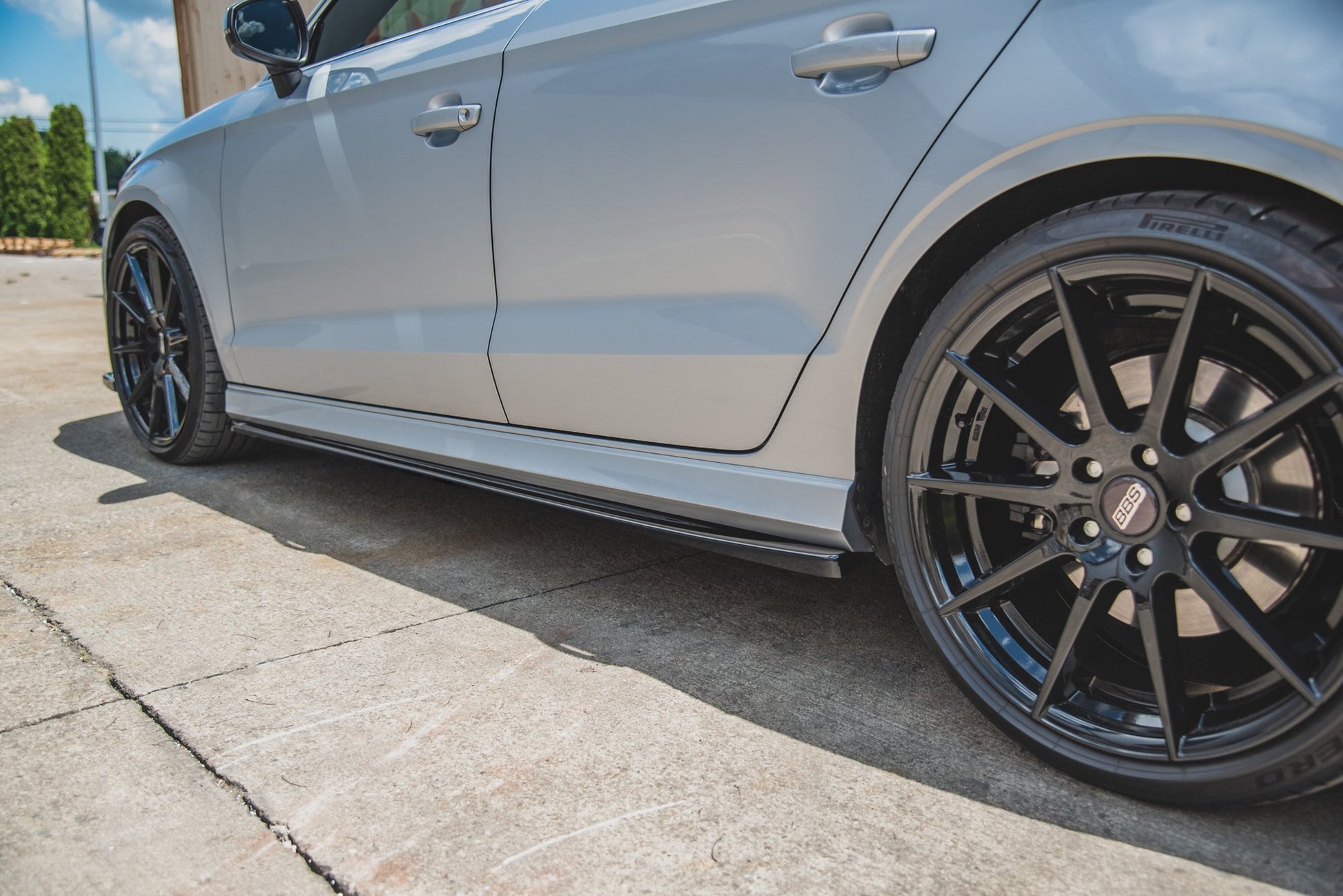 Seitenschweller Ansatz für V.2 für Audi S3 / A3 S-Line Limousine 8V Facelift schwarz Hochglanz
