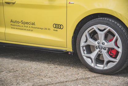 Seitenschweller Ansatz für Audi A1 S-Line GB schwarz Hochglanz