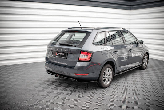 Mittlerer Diffusor Heck Ansatz DTM Look für Skoda Fabia Combi Mk3 Facelift schwarz Hochglanz