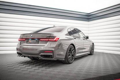 Mittlerer Diffusor Heck Ansatz DTM Look für BMW 7 M-Paket G11 Facelift schwarz Hochglanz