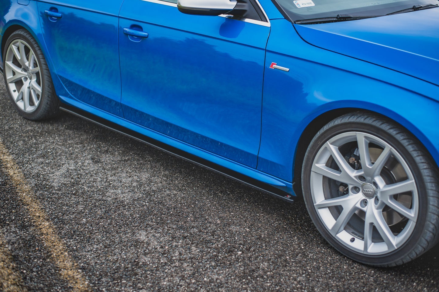 Seitenschweller Ansatz für Audi S4 / A4 / A4 S-Line B8 / B8 FL schwarz Hochglanz