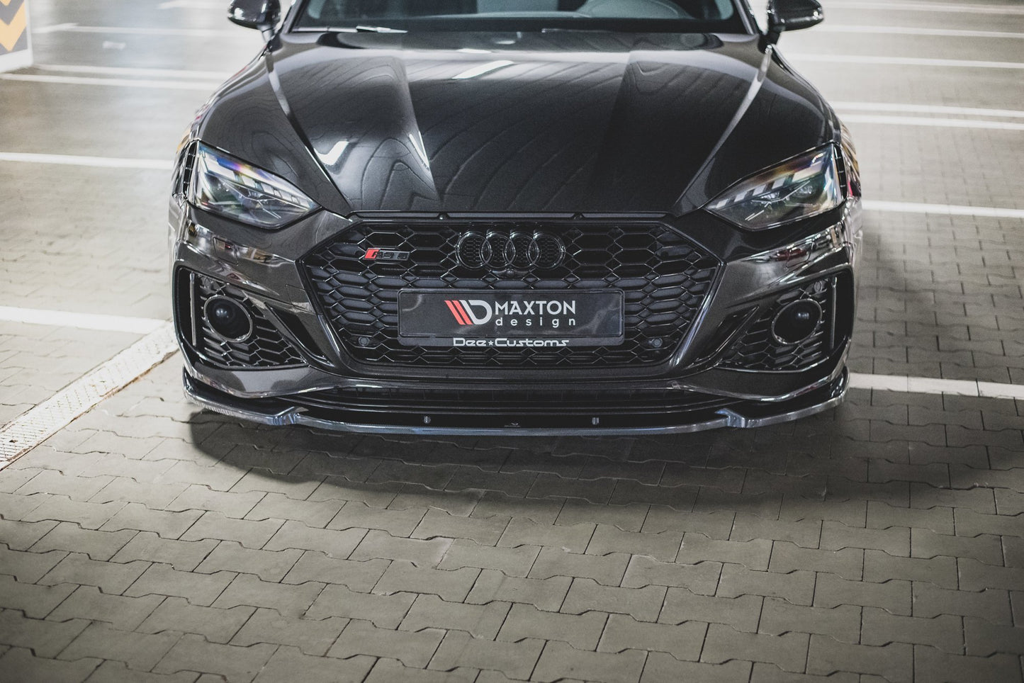 Front Ansatz V.2 für Audi RS5 F5 Facelift schwarz matt