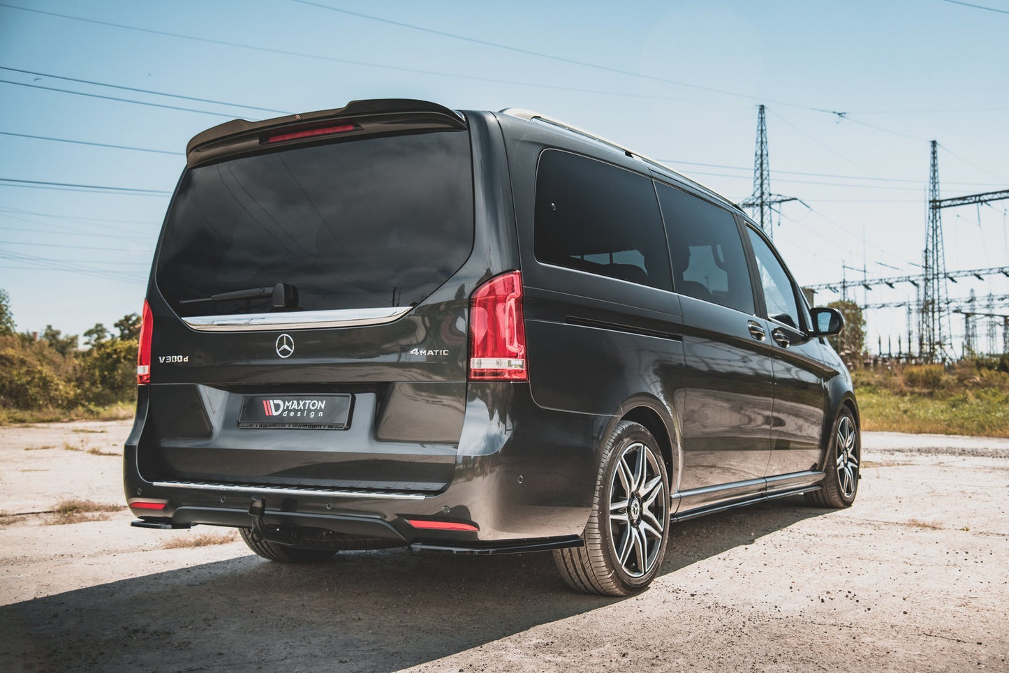 Heck Ansatz Flaps Diffusor V.1 für Mercedes-Benz V-Klasse AMG-Line W447 Facelift schwarz matt