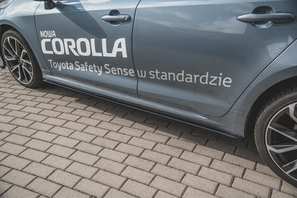 Seitenschweller Ansatz für Toyota Corolla XII Limousine schwarz Hochglanz