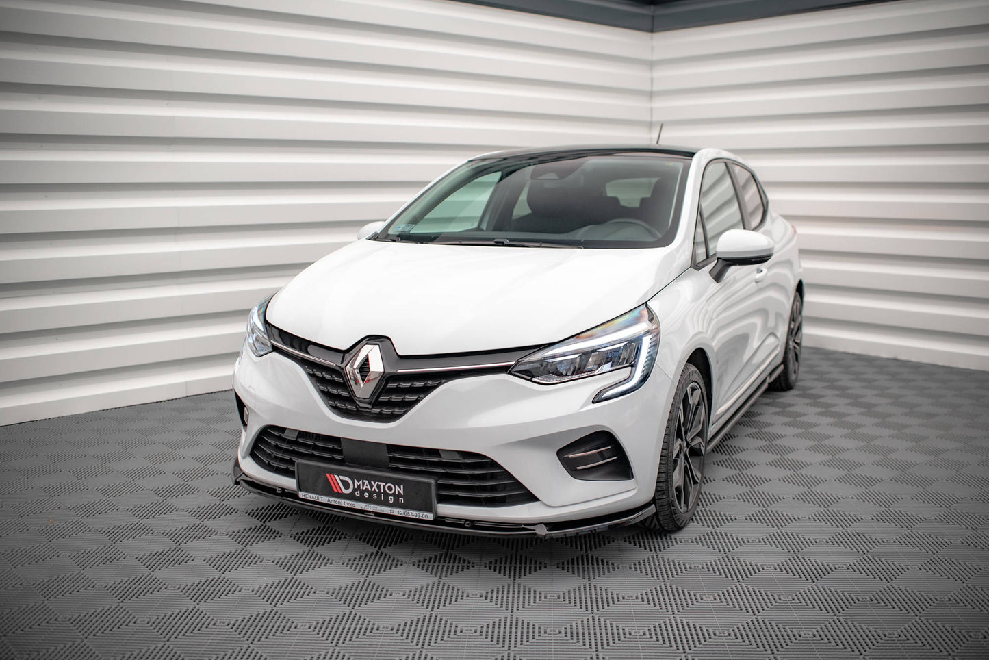 Front Ansatz V.2 für Renault Clio Mk5 schwarz Hochglanz