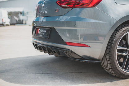 Diffusor Heck Ansatz für SEAT Leon Mk3 FR Facelift schwarz matt