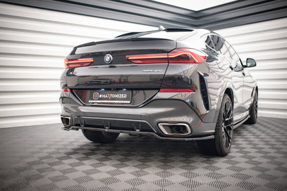 Mittlerer Diffusor Heck Ansatz DTM Look für V.3 BMW X6 M-Paket G06 schwarz matt