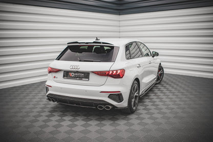 Spoiler CAP V.2 für Audi RS3 / S3 / A3 S-Line Sportback 8Y schwarz Hochglanz