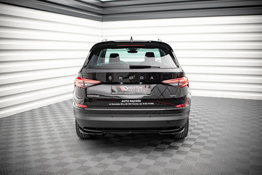 Mittlerer Diffusor Heck Ansatz für Skoda Kodiaq Mk1 Facelift schwarz matt