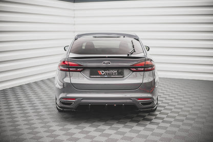 Diffusor Heck Ansatz für Ford Mondeo ST-Line Mk5 Facelift schwarz Hochglanz