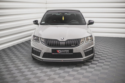 Front Ansatz V.1 für Skoda Octavia RS Mk3 Facelift schwarz matt
