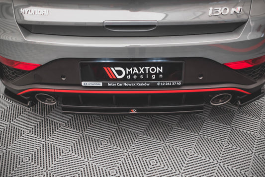 Mittlerer Diffusor Heck Ansatz für Hyundai I30 N Hatchback Mk3 Facelift schwarz matt