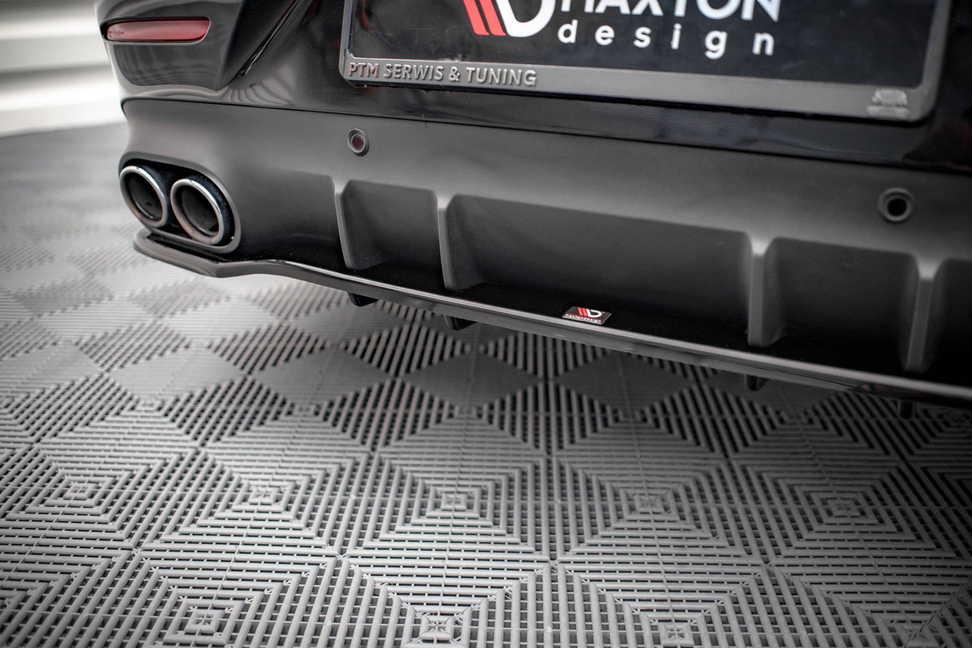 Mittlerer Diffusor Heck Ansatz DTM Look für Mercedes-AMG CLS 53 C257 schwarz matt