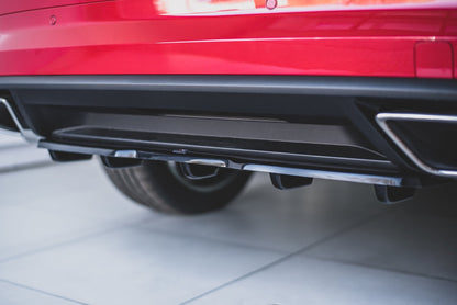 Mittlerer Diffusor Heck Ansatz DTM Look für Skoda Kodiaq RS schwarz Hochglanz