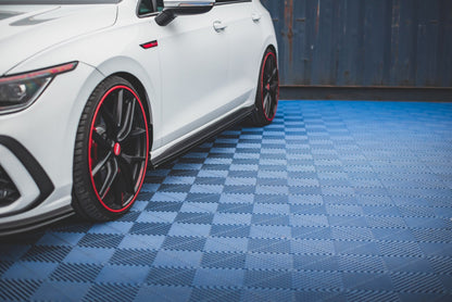 Seitenschweller Ansatz für Volkswagen Golf 8 GTI schwarz Hochglanz