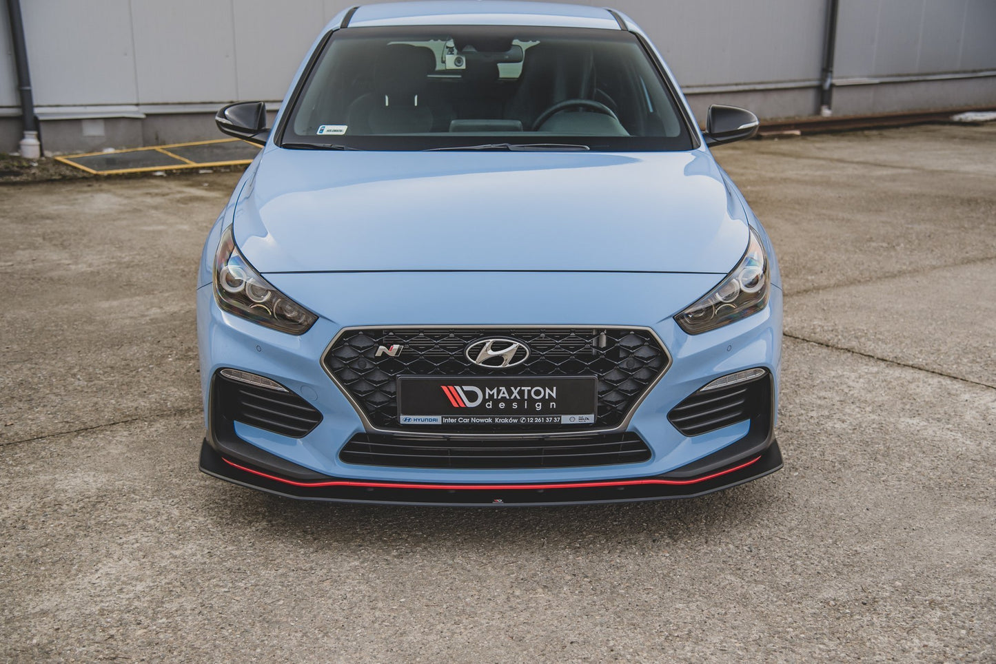 Robuste Racing Front Ansatz für passend +Flaps für Hyundai I30 N Mk3 Hatchback / Fastback schwarz Hochglanz