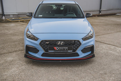Robuste Racing Front Ansatz für passend +Flaps für Hyundai I30 N Mk3 Hatchback / Fastback schwarz Hochglanz