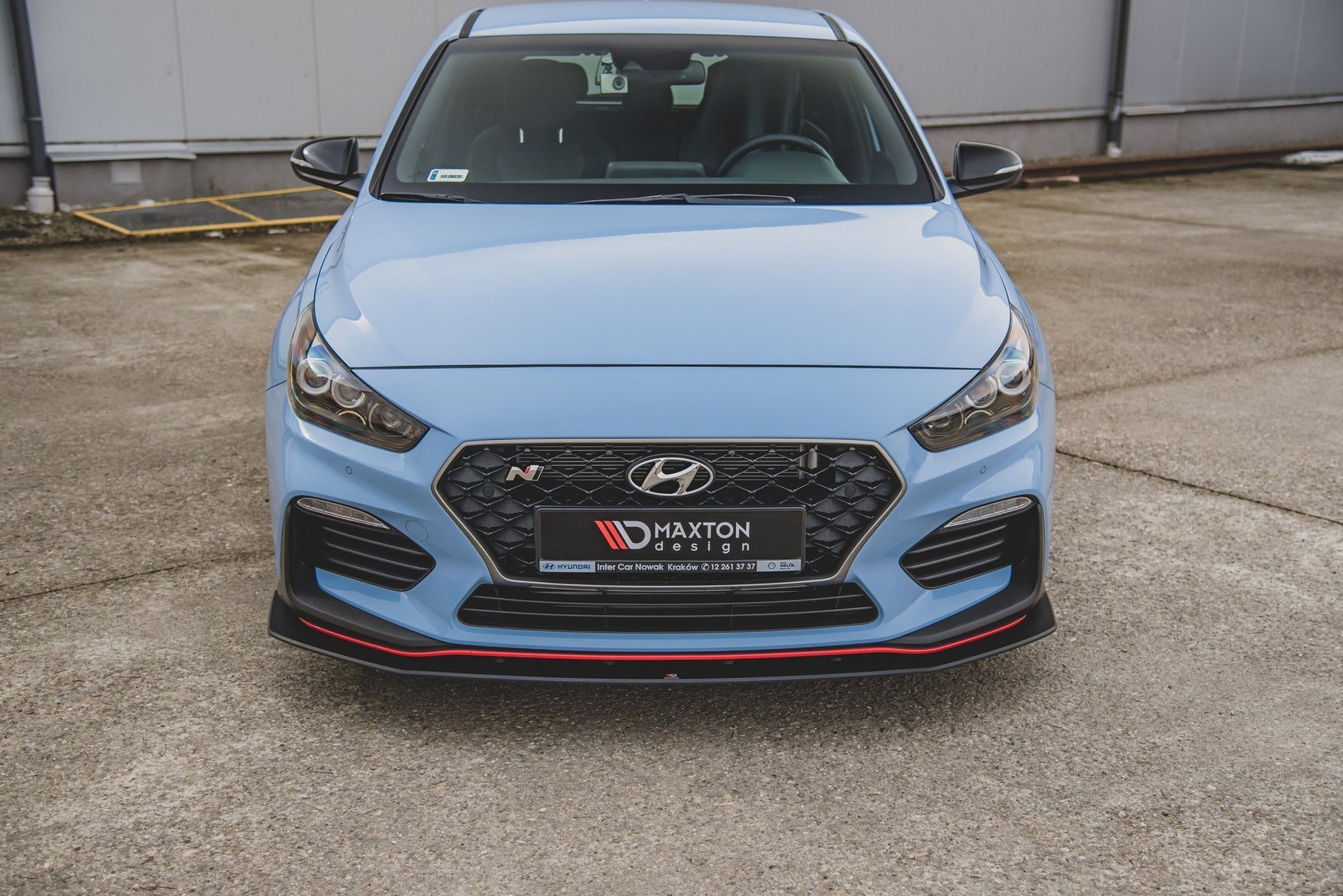 Robuste Racing Front Ansatz für passend +Flaps für Hyundai I30 N Mk3 Hatchback / Fastback schwarz Hochglanz
