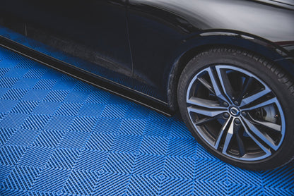 Seitenschweller Ansatz für V.2 für Volvo S60/V60 R-Design Mk3 schwarz Hochglanz