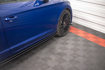Seitenschweller Ansatz für Seat Leon Cupra / FR SC Mk3 / Mk3 FL schwarz matt