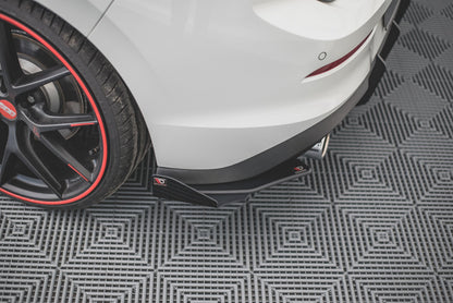 Robuste Racing Heck Ansatz Flaps Diffusor +Flaps für Volkswagen Golf 8 GTI schwarz Hochglanz