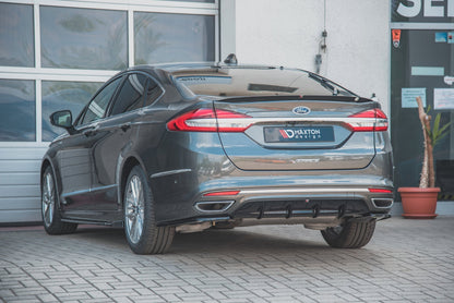 Diffusor Heck Ansatz für Ford Mondeo Vignale Mk5 Facelift schwarz Hochglanz