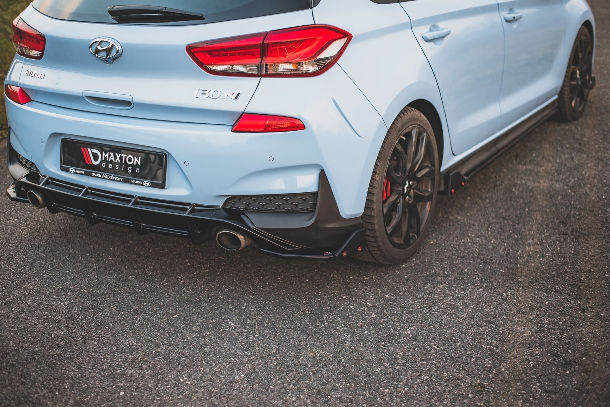 Heck Ansatz Flaps Diffusor +Flaps für V.7 Hyundai I30 N Mk3 Hatchback