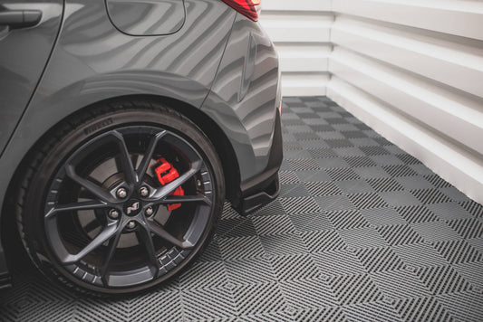 Heck Ansatz Flaps Diffusor V.3 für Hyundai I30 N Hatchback Mk3 Facelift Carbon Look