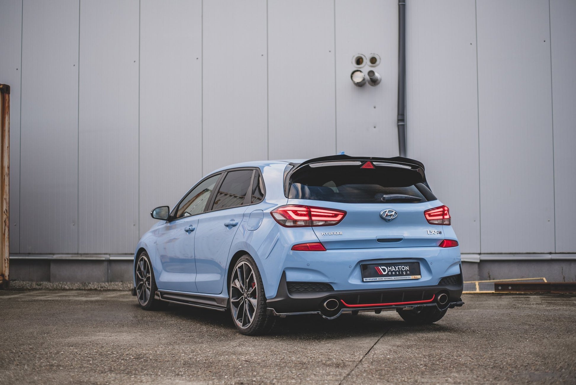 Mittlerer Diffusor Heck Ansatz DTM Look für Hyundai I30 N Mk3 Hatchback Carbon Look