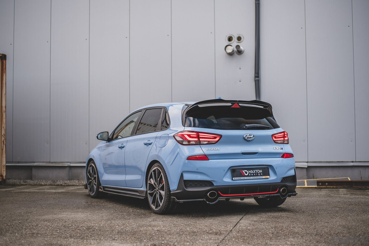 Mittlerer Diffusor Heck Ansatz DTM Look für Hyundai I30 N Mk3 Hatchback schwarz matt