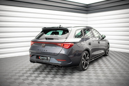 Heck Ansatz Flaps Diffusor für Cupra Leon ST schwarz Hochglanz