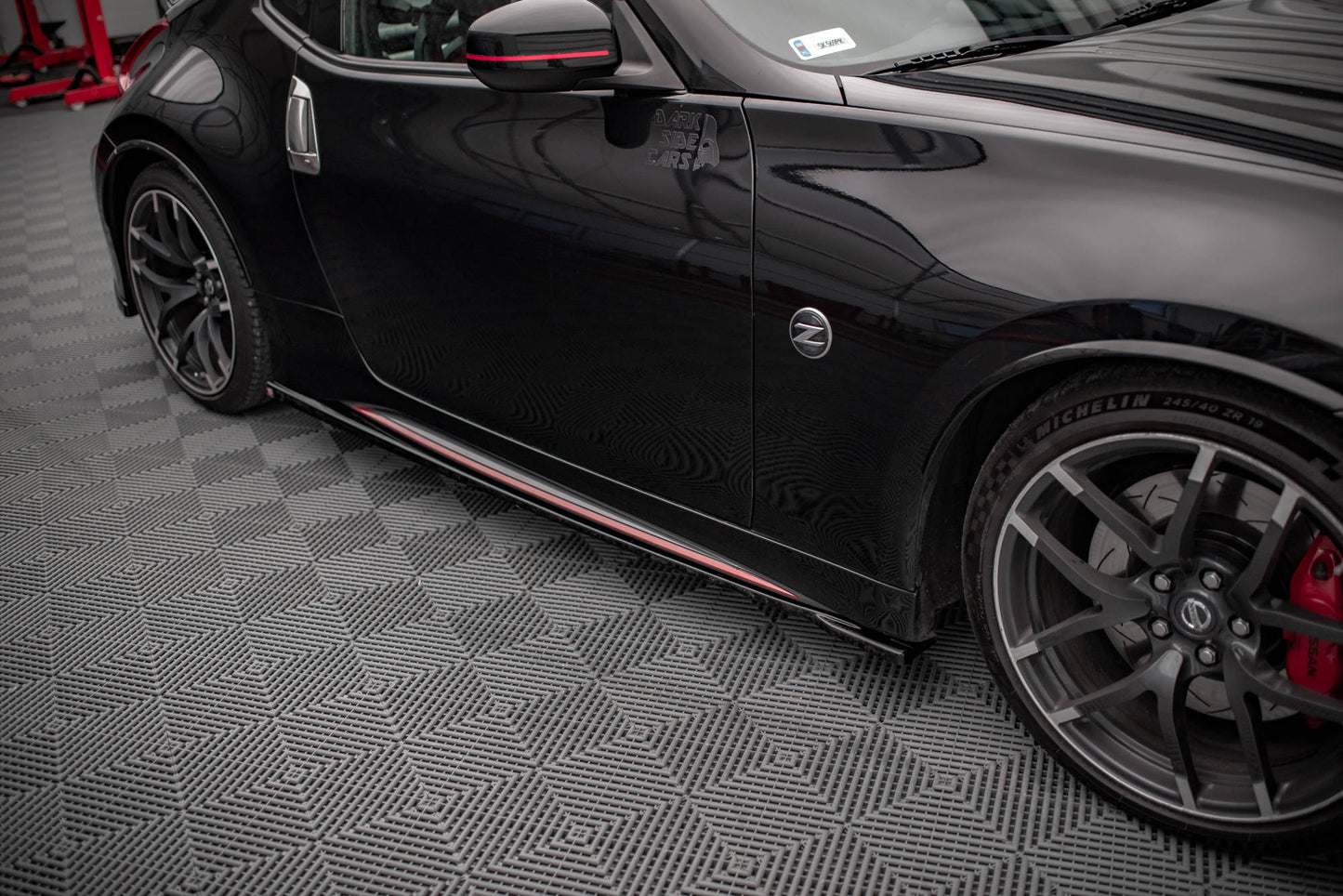Seitenschweller Ansatz für V.1 für Nissan 370Z Nismo Facelift schwarz matt