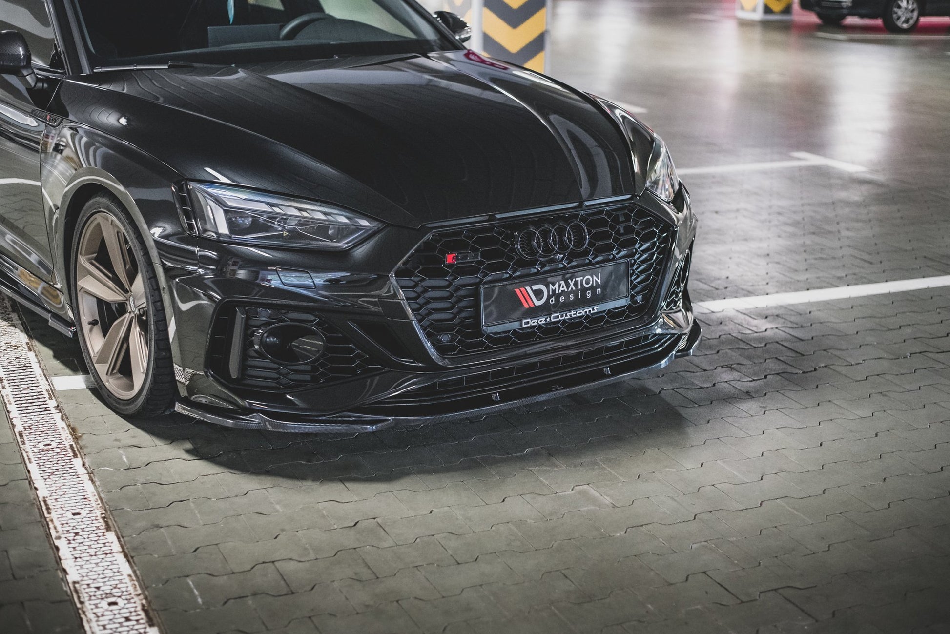 Front Ansatz V.3 für Audi RS5 F5 Facelift schwarz matt