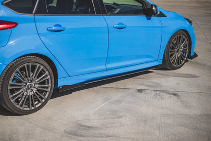 Robuste Racing Seitenschweller Ansatz für für + Flaps Ford Focus RS Mk3 schwarz Hochglanz