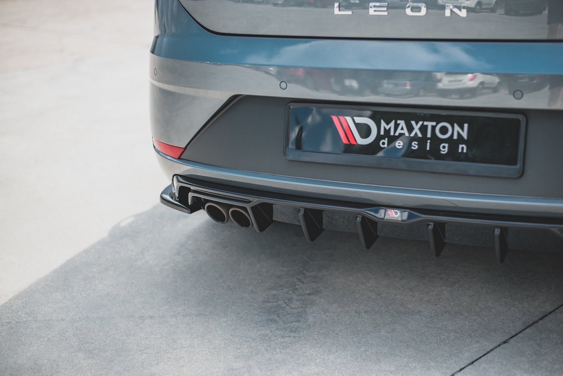 Diffusor Heck Ansatz für SEAT Leon Mk3 FR Facelift Carbon Look