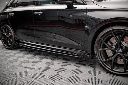 Street Pro Seitenschweller Ansatz für + Flaps Audi RS3 Sportback 8Y schwarz Hochglanz