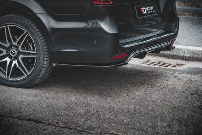 Heck Ansatz Flaps Diffusor V.2 für Mercedes-Benz V-Klasse AMG-Line W447 Facelift Carbon Look