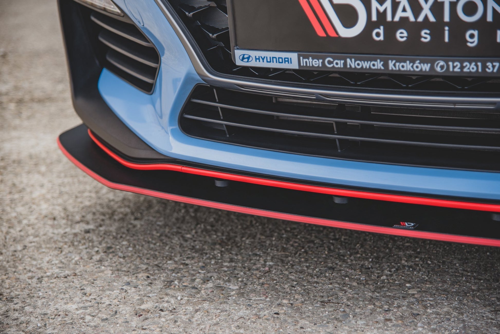 Robuste Racing Front Ansatz für passend +Flaps für Hyundai I30 N Mk3 Hatchback / Fastback schwarz Hochglanz