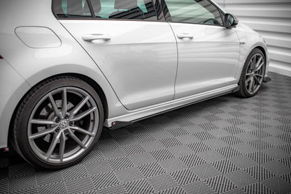 Street Pro Seitenschweller Ansatz für + Flaps Volkswagen Golf R Mk7 schwarz Hochglanz