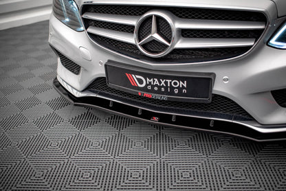 Front Ansatz V.1 für Mercedes-Benz E AMG-Line Limousine W212 Facelift schwarz Hochglanz