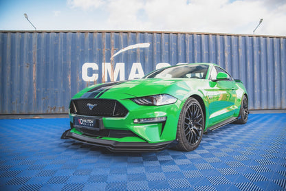 Street Pro Front Ansatz für V.1 für  + Flaps Ford Mustang GT Mk6 Facelift schwarz Hochglanz