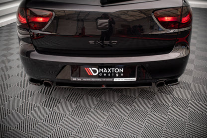 Mittlerer Diffusor Heck Ansatz für Seat Exeo schwarz Hochglanz