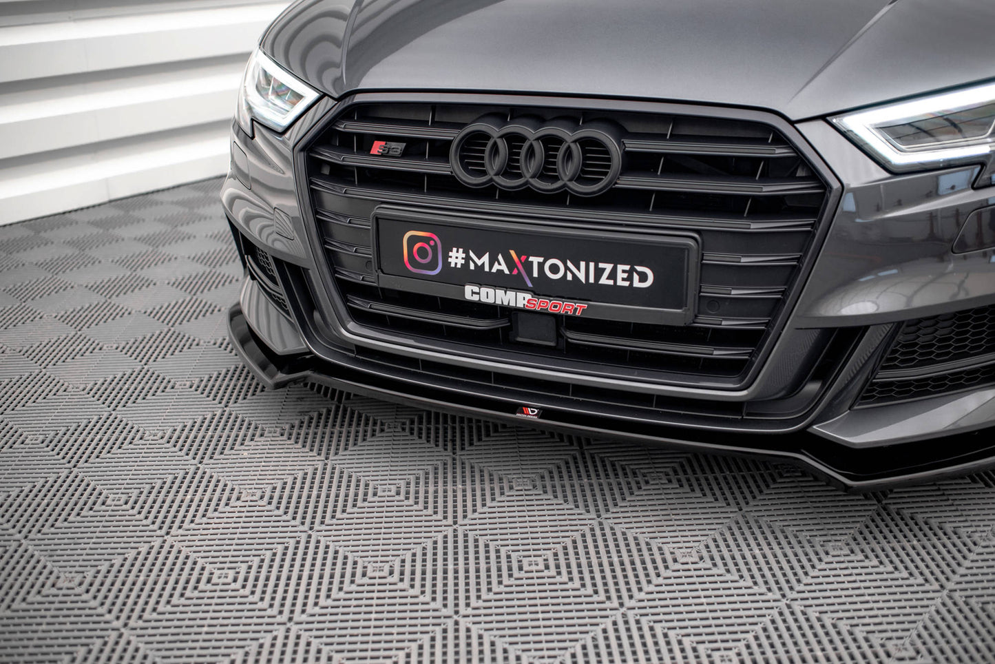Front Ansatz V.2 für Audi S3 Sportback 8V Facelift schwarz matt