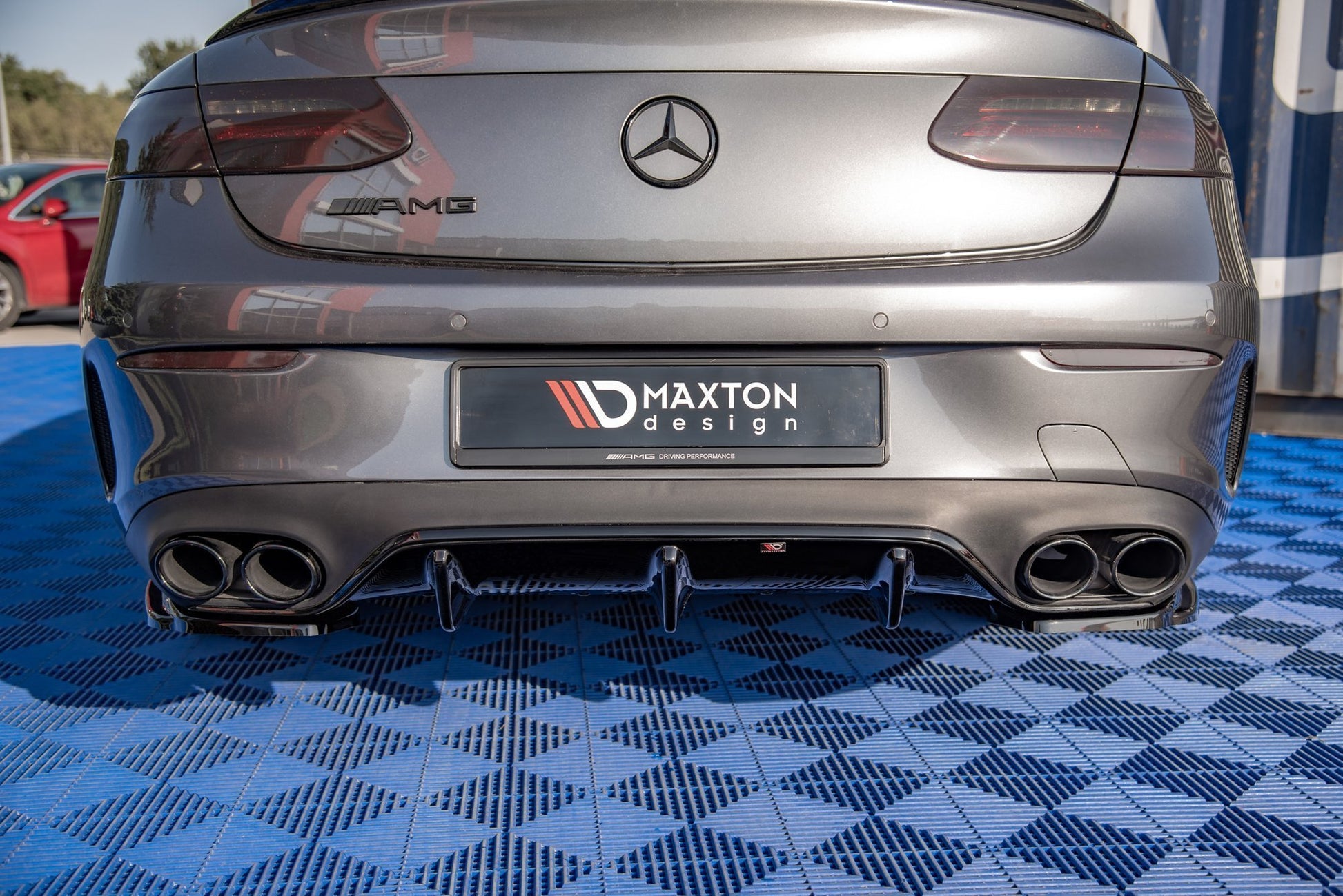 Diffusor Heck Ansatz für Mercedes-AMG E53 Coupe C238 schwarz Hochglanz