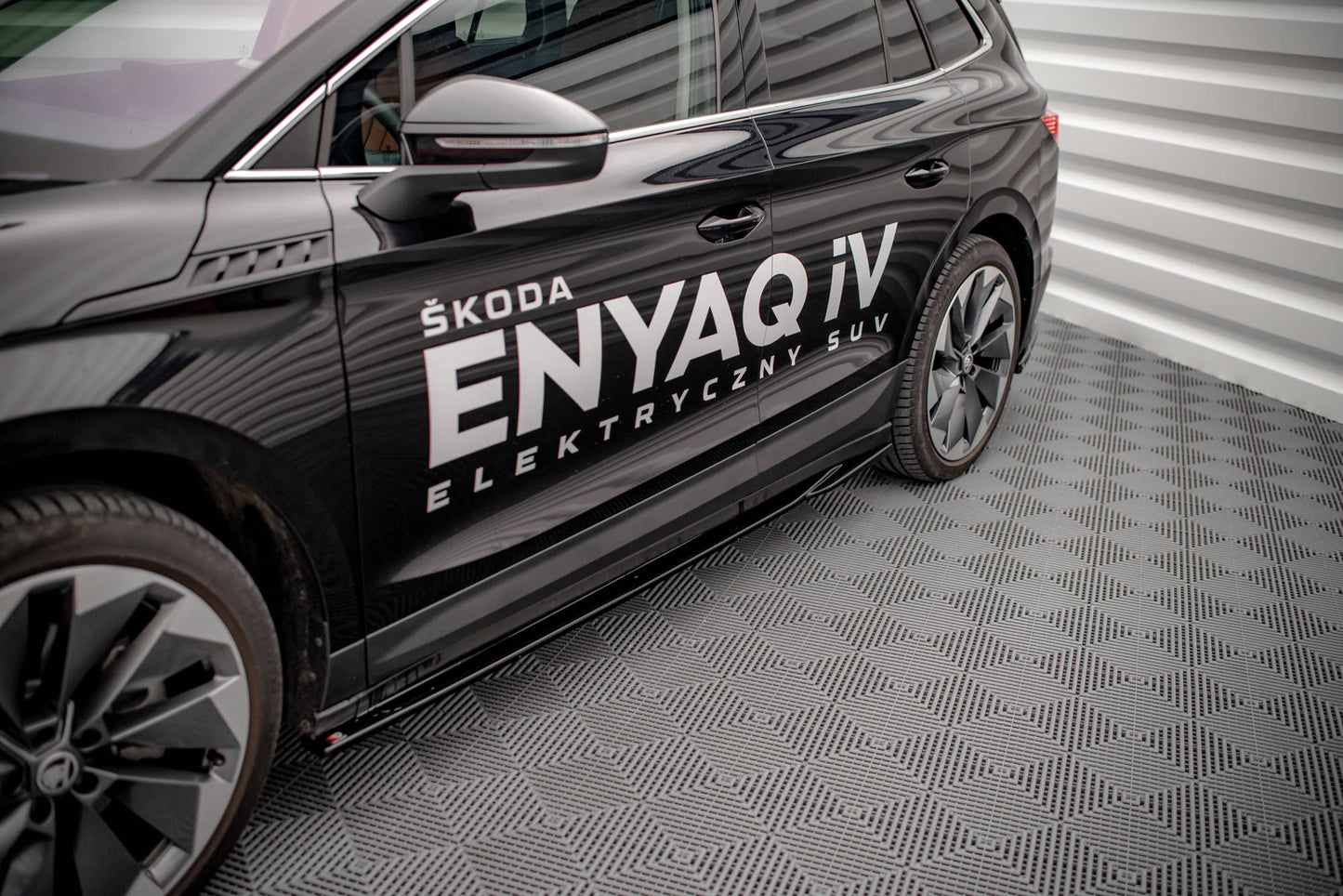 Seitenschweller Ansatz für Skoda Enyaq iV schwarz matt