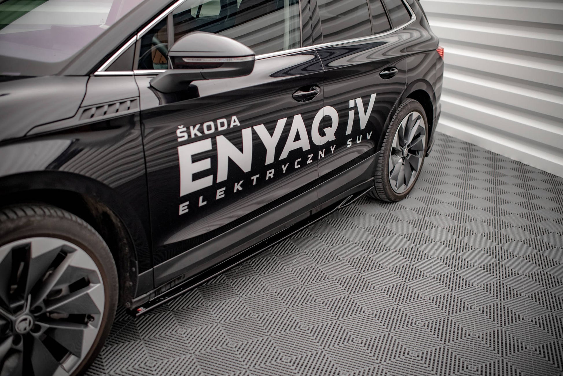 Seitenschweller Ansatz für Skoda Enyaq iV schwarz matt