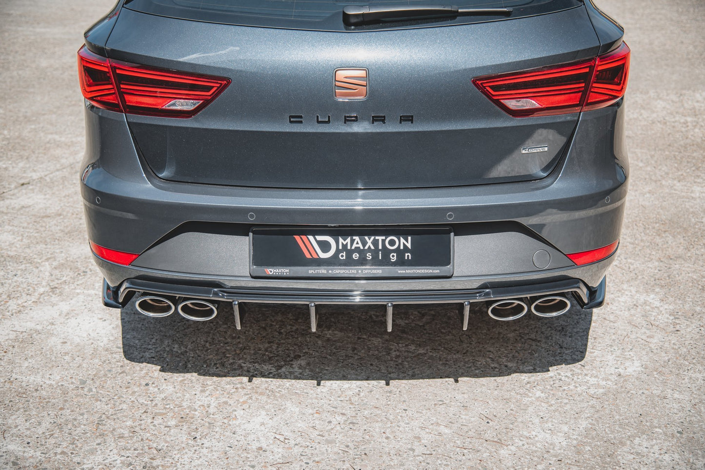 Heck Ansatz Flaps Diffusor V.2 für Seat Leon Cupra Mk3 FL Sportstourer schwarz matt