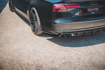 Heck Ansatz Flaps Diffusor V.2 für Audi S8 D4 Facelift Carbon Look