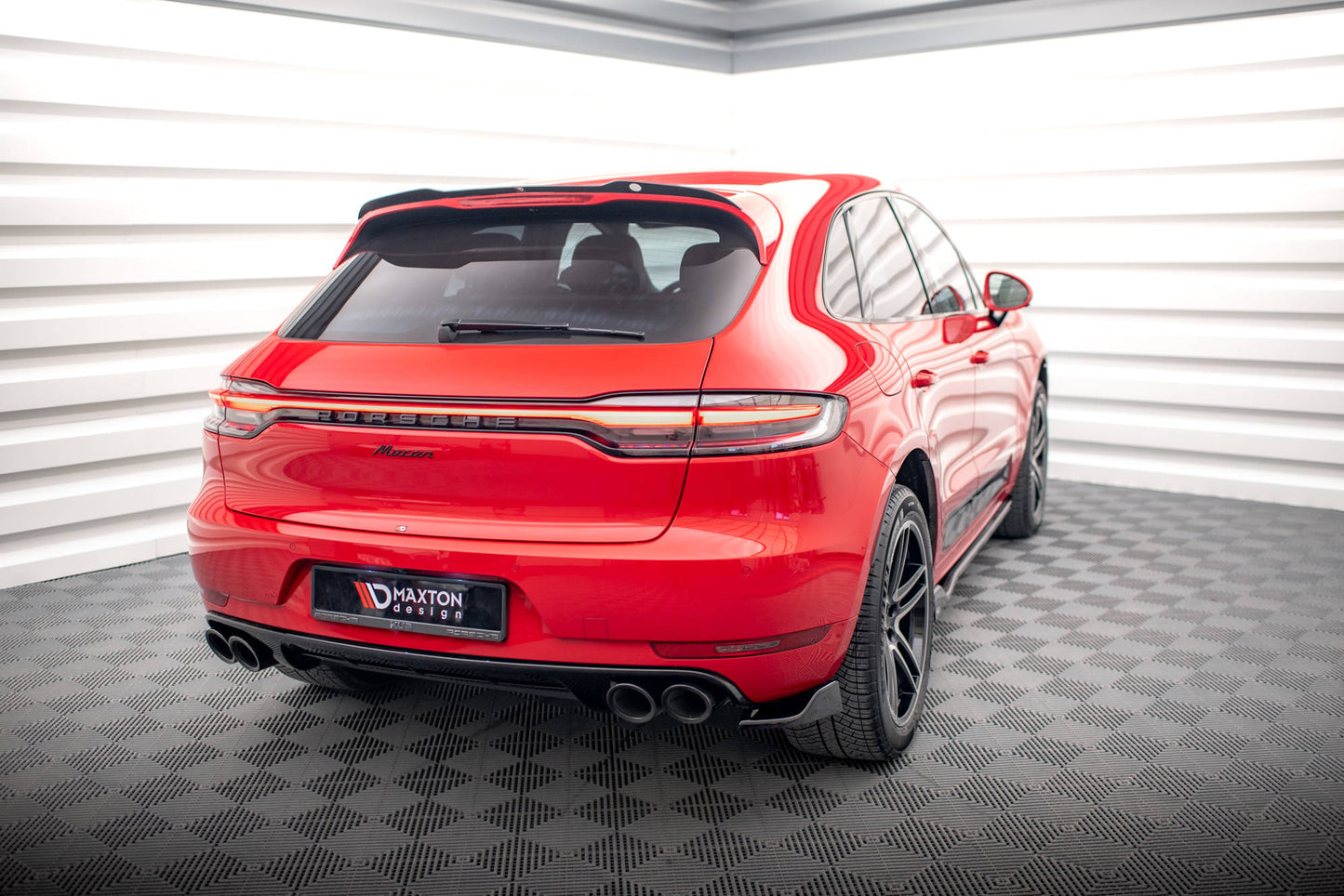 Heck Ansatz Flaps Diffusor für Porsche Macan Mk1 Facelift Carbon Look